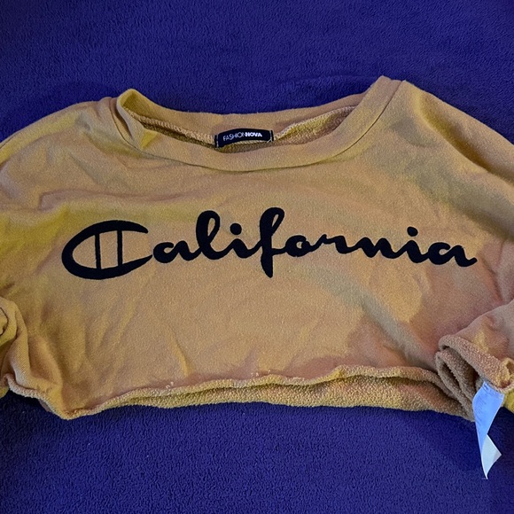 Fashion Nova Yellow Crop Sweater - Picture 2 of 7